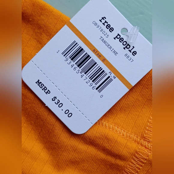 A NWT - Free People Marissa Tangerine Yellow Bodysuit Tank Top - Picture 6 of 6